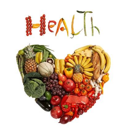 Healthy produce in a heart shape